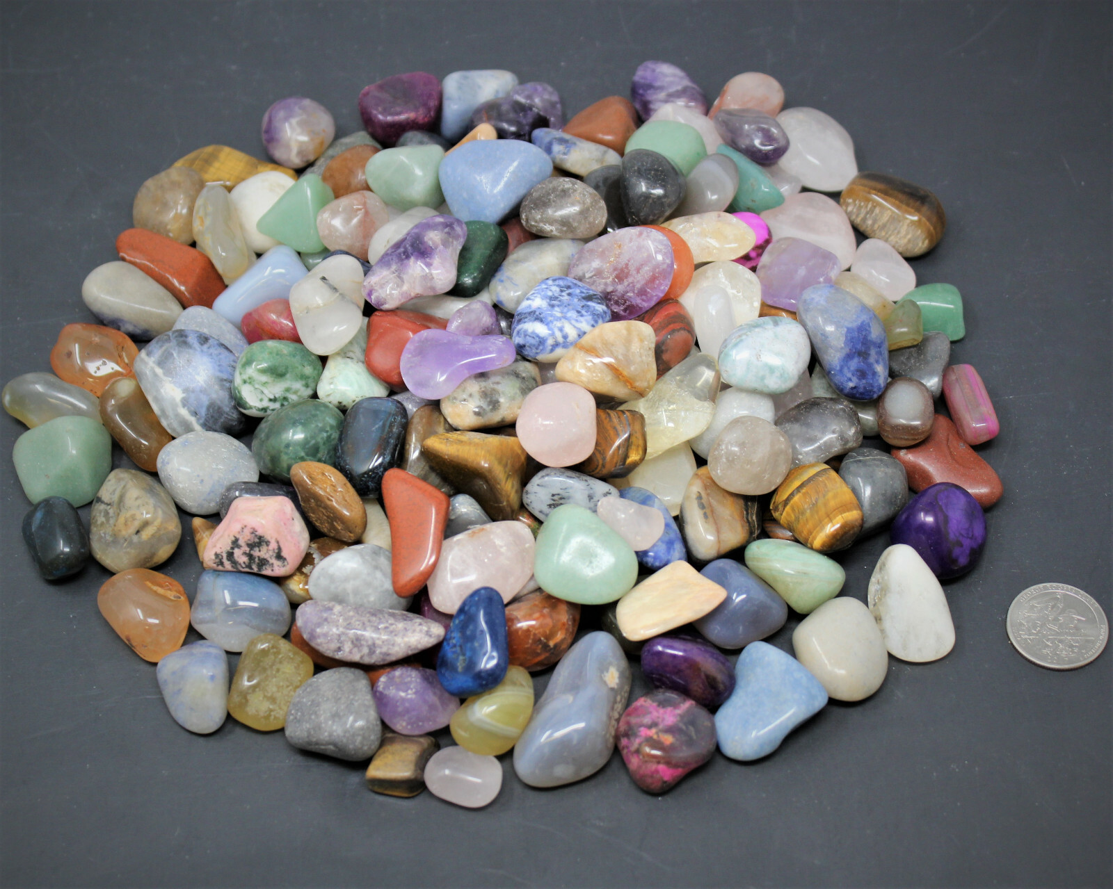Assorted Mixed Tumbled Stones 3 lb Wholesale Bulk Lot MEDIUM Chakra Reiki Mix