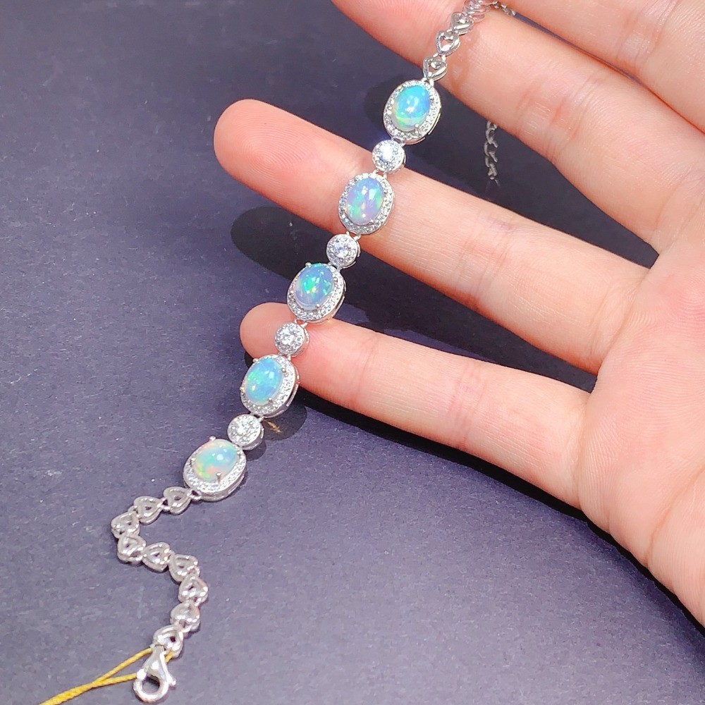 high quality Opal bracelet Gemstone S925 Silver Plated18K Gold Jewelry Fashion