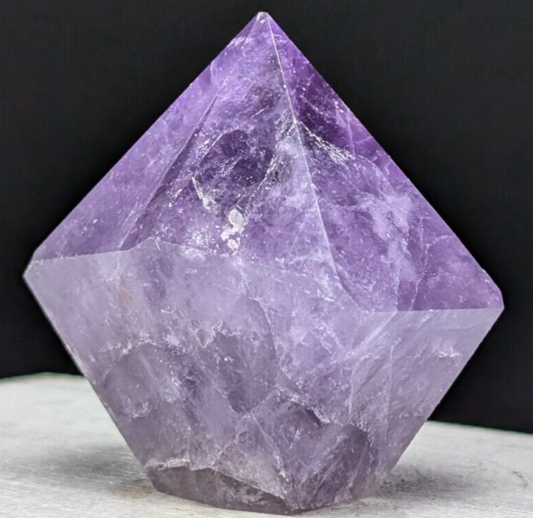 Amethyst Tower Diamond Gem Purple Crystal Chakra Point Gemstone Wand Reiki