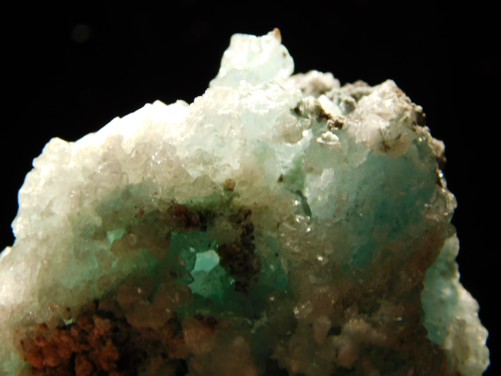 Light BLUE! CHRYSOCOLLA Cluster with Translucent Druzy Quartz Mexico 195gr