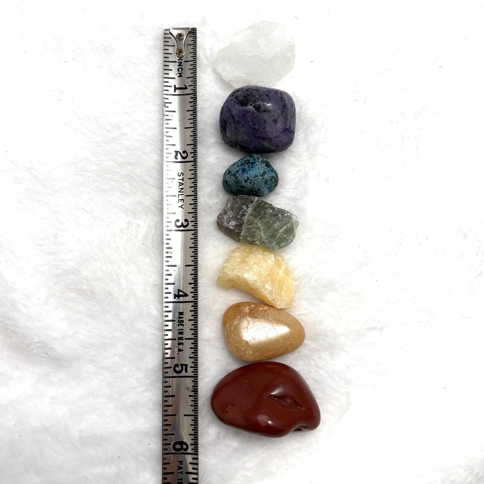 Chakra Stones Genuine Root Sacral Solar Plexus Heart Throat Third Eye Crown