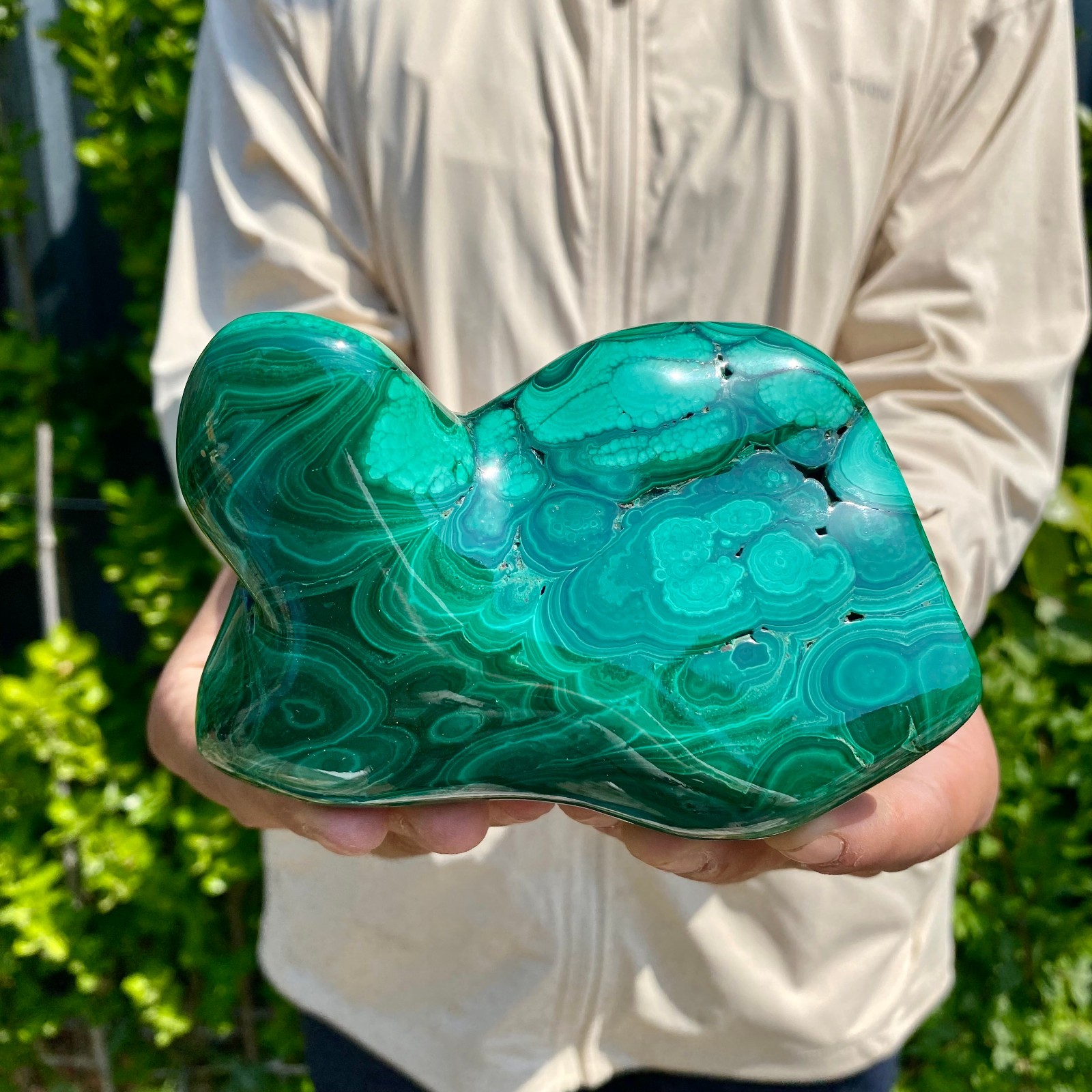 1.46LB Natural glossy Malachite transparent cluster rough mineral sample