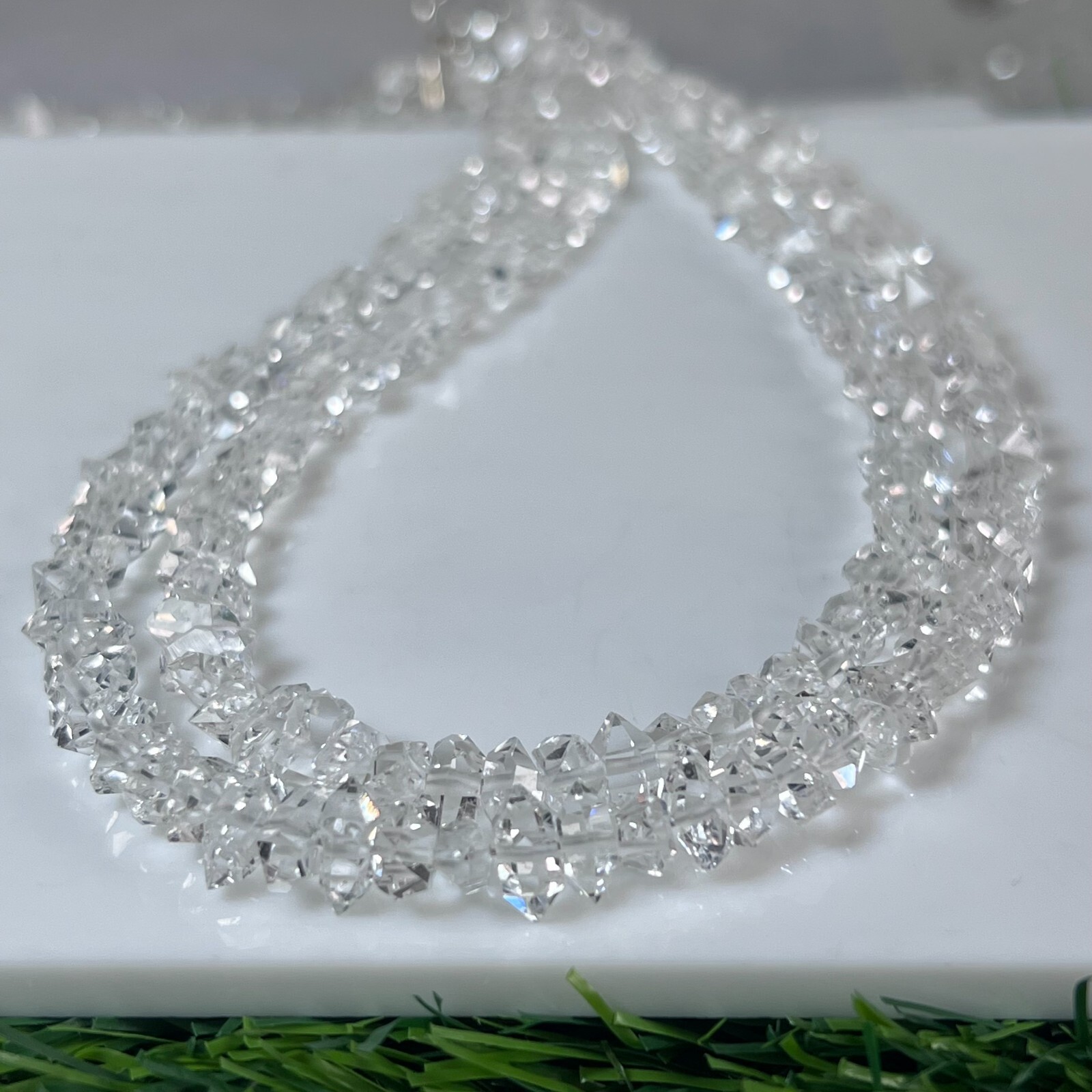 8 pcs Drilled Herkimer diamond crystals 7mm – 9mm