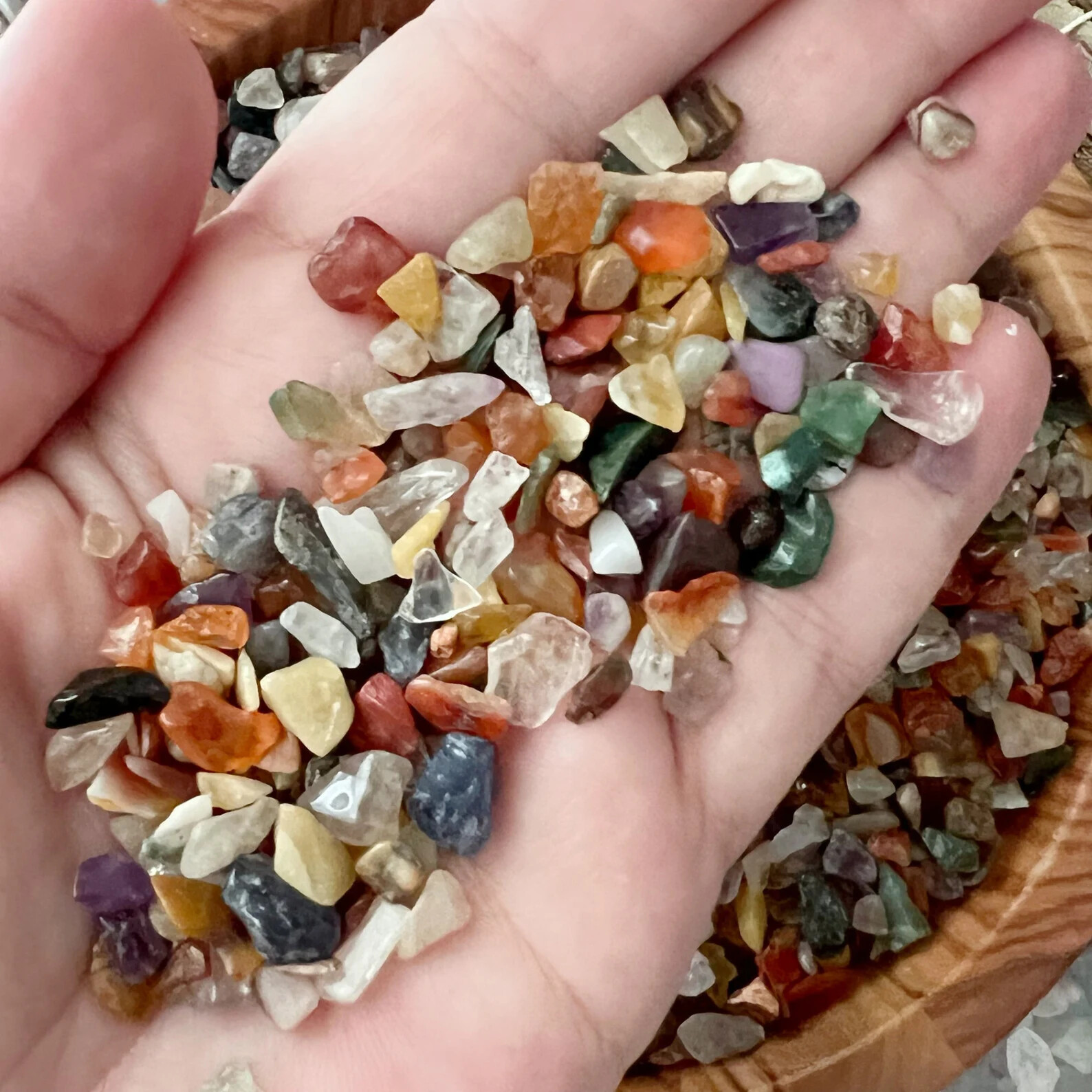 Mixed Assorted Tumbled Gemstone Chips, Polished Mini Stones 3-8mm Wholesale Bulk