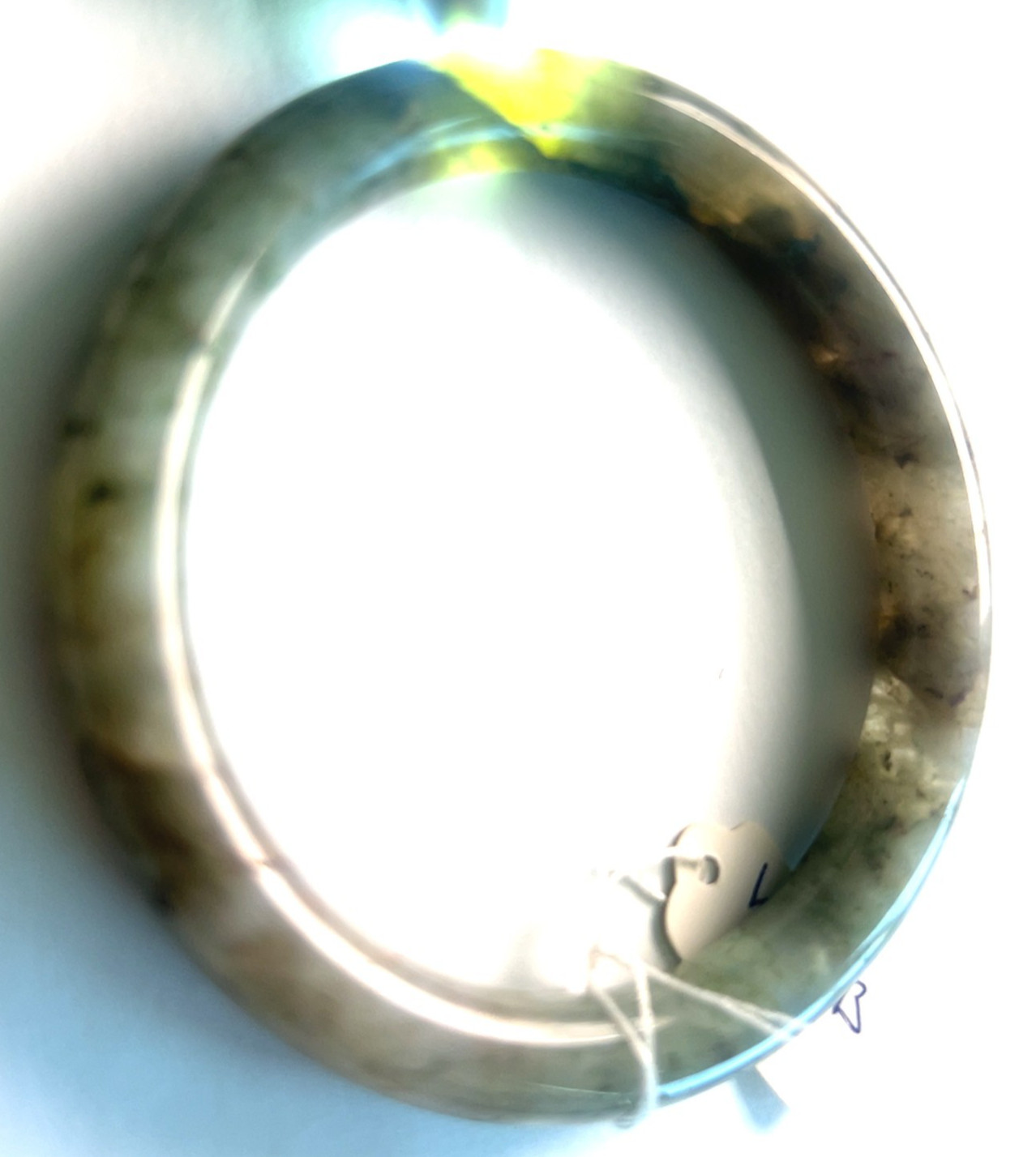 “Type A Burmese Jadeite Bangle Earthy Icy Green Full Moon 61mm”