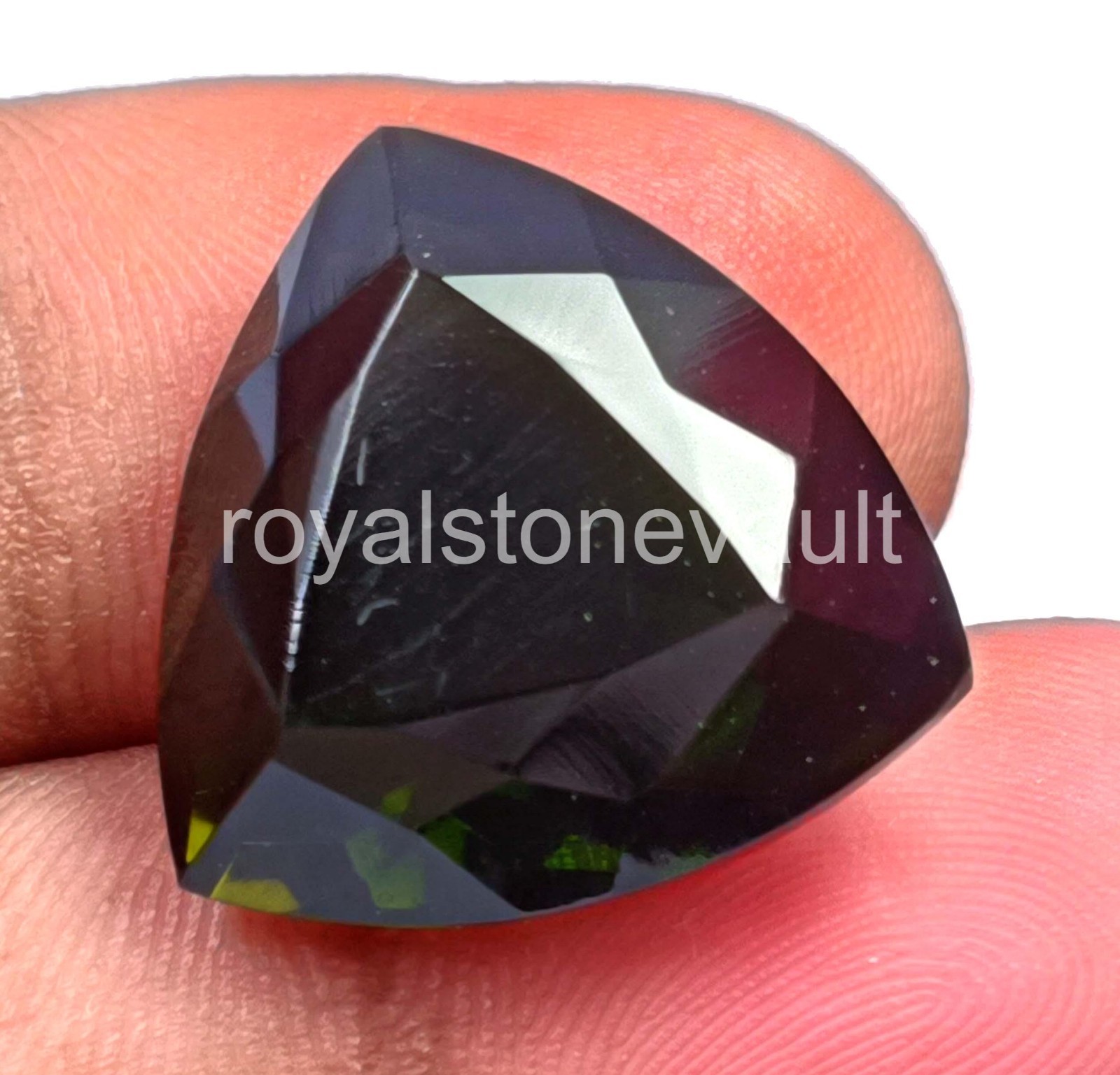 IGL Certified 22.20 Ct Natural Green Emerald Loose Gemstone Trillion Cut – 5AOQ