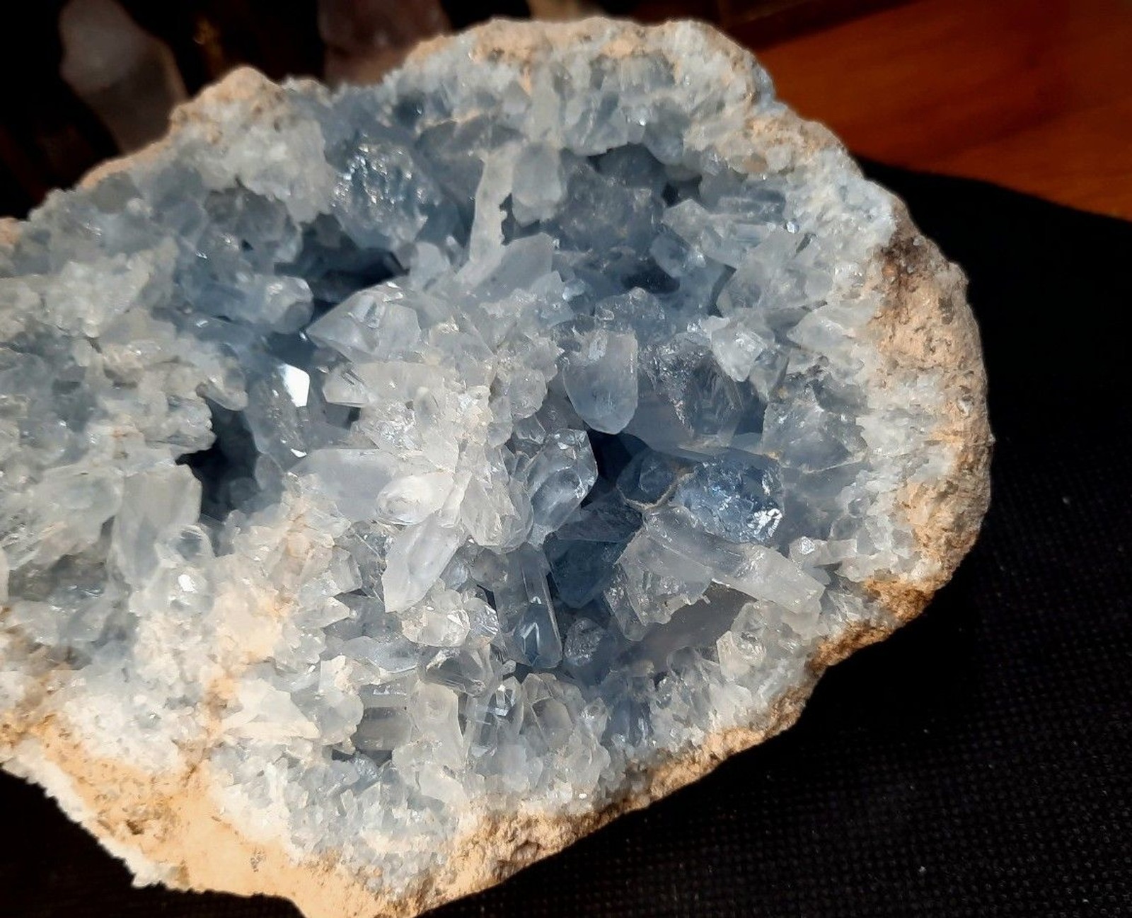 5.19 lb Madagascar High-Grade Blue Celestite Quartz Crystal Geode Cluster