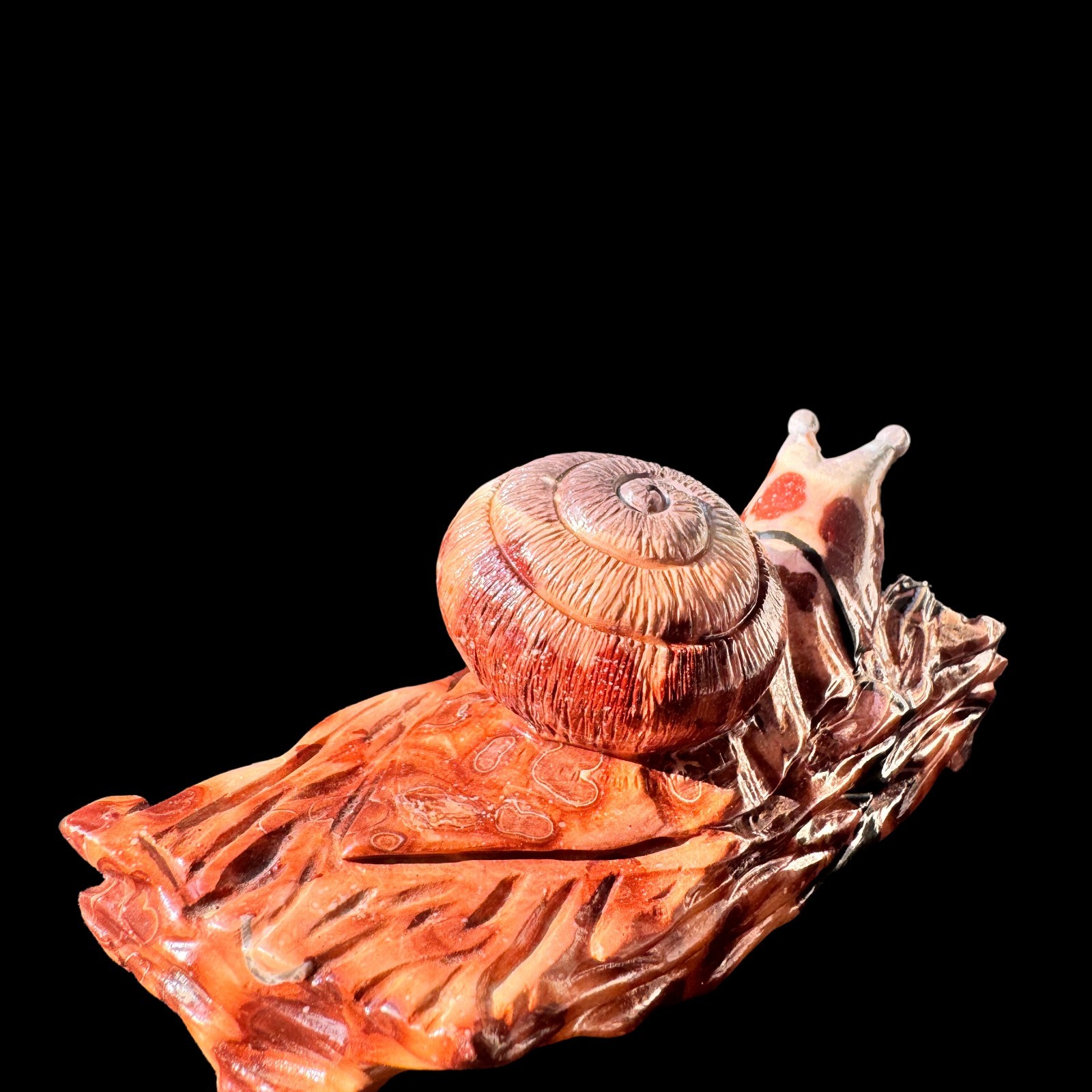 Hand Carved Natural Stone Snail Sculpture – Symbol of Patience, Free Shipping