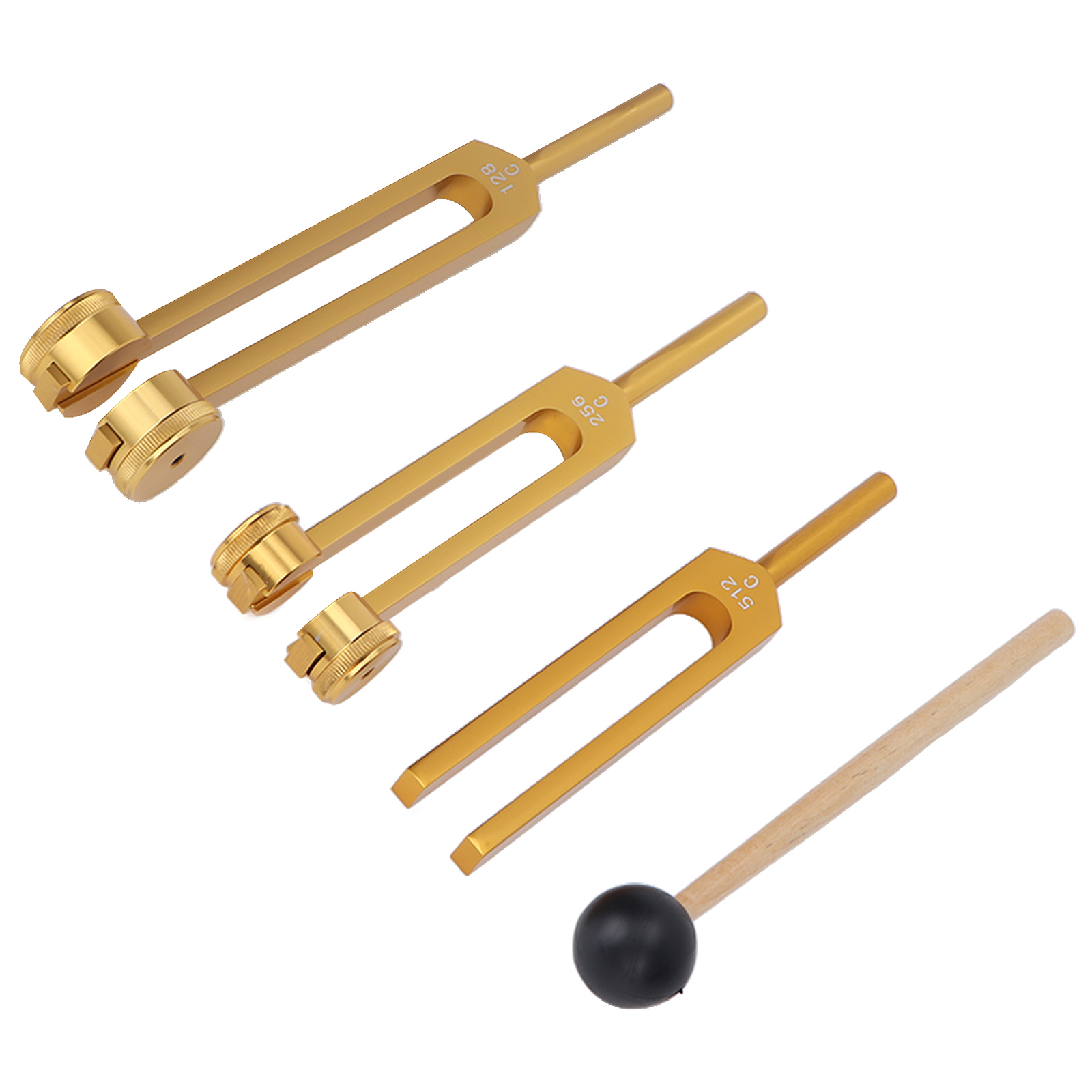 3Pcs Aluminium Alloy Tuning Fork Set 128 256 512Hz Body Tuning Forks With Hammer