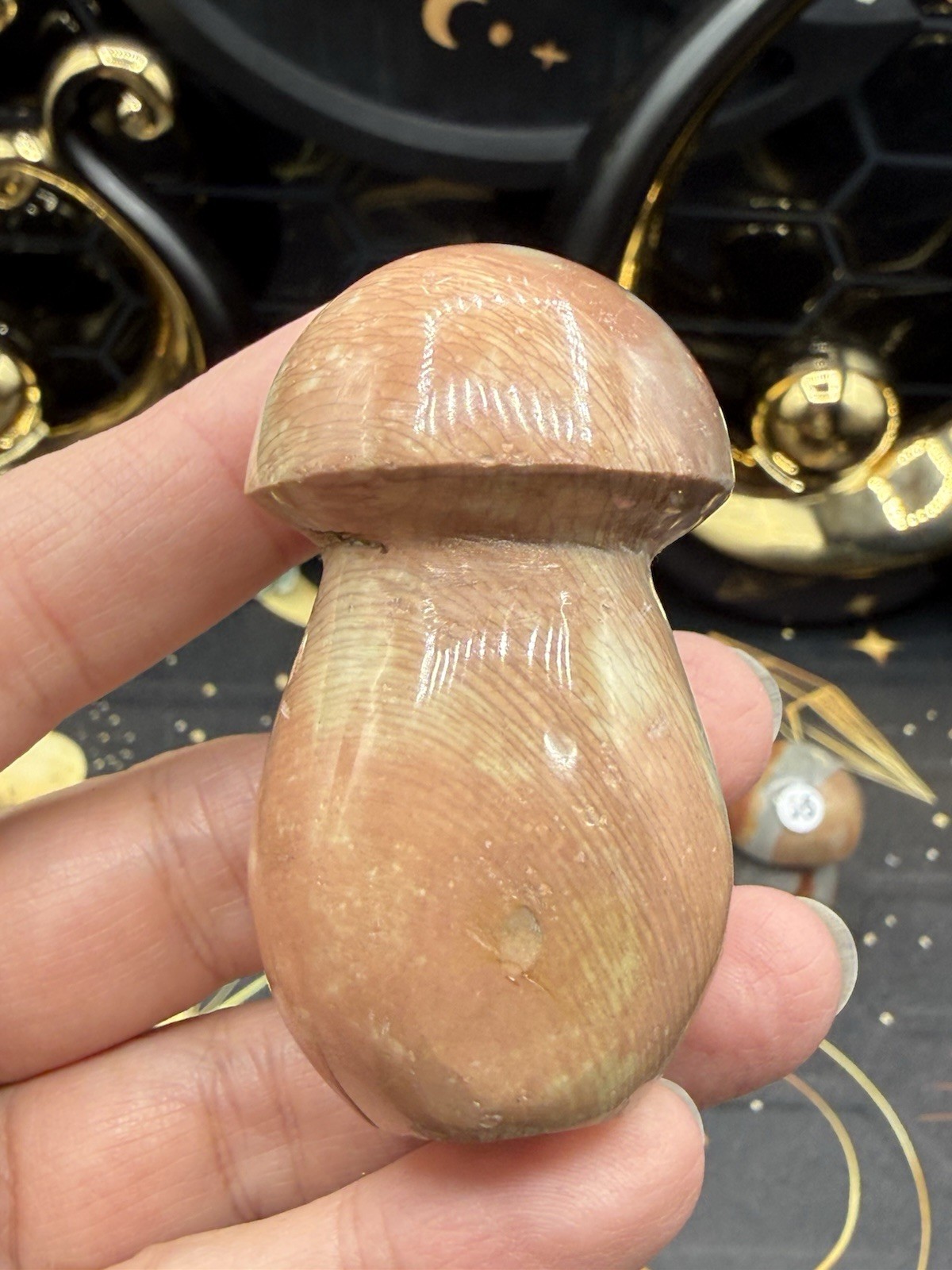 Natural Polychrome Jasper Mushrooms Carvings Free shipping