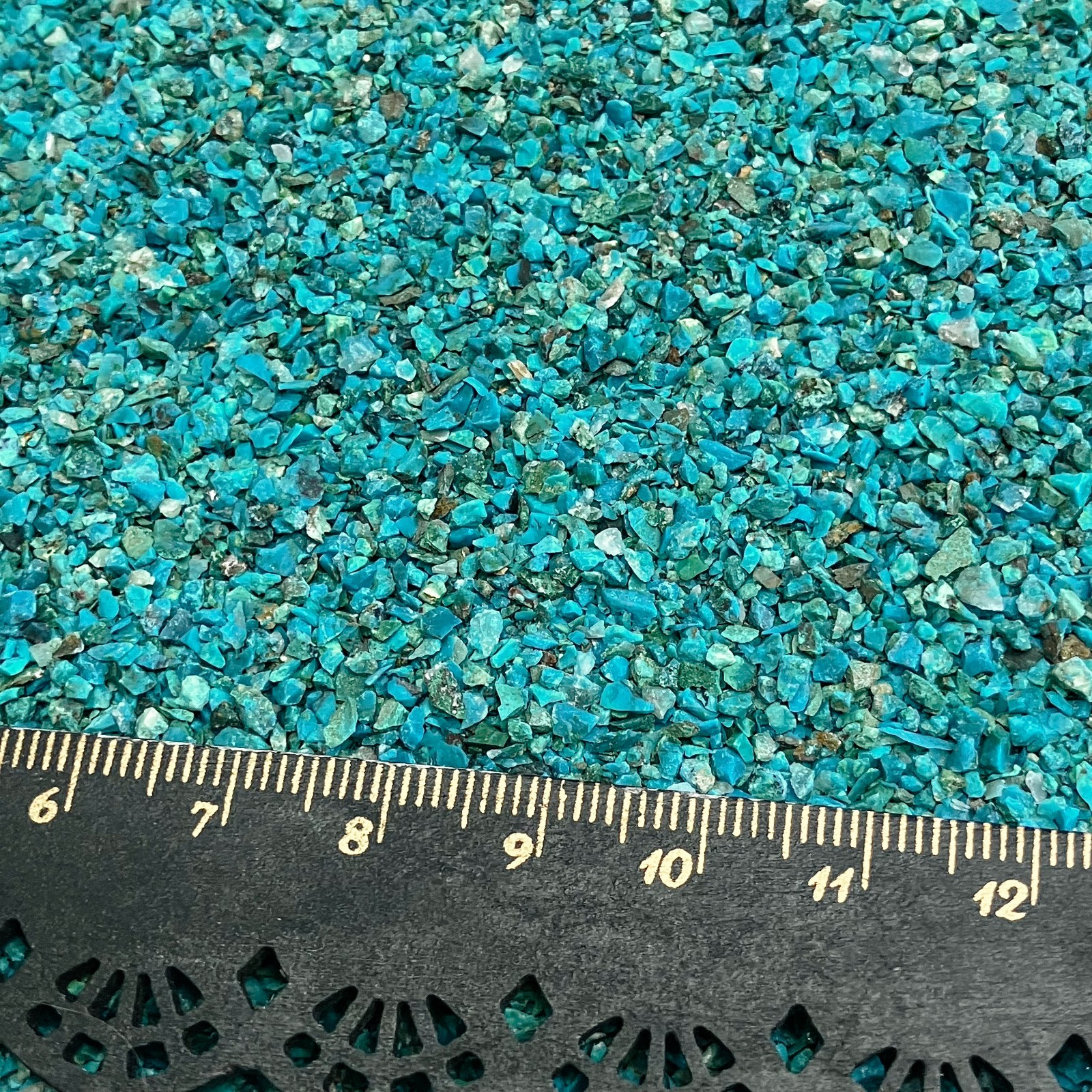 Crushed Dark Blue Chrysocolla Sand w/Matrix, 0.25mm-2mm for Inlay, Closeout Deal