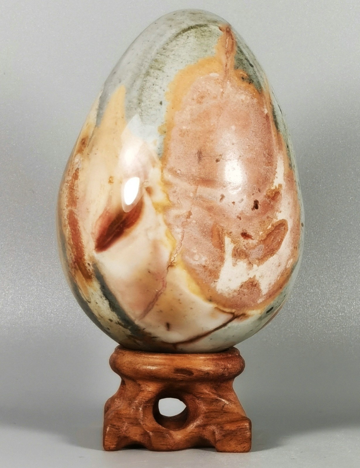 Rare Polished Polychrome Jasper Egg Reiki Stone Healing