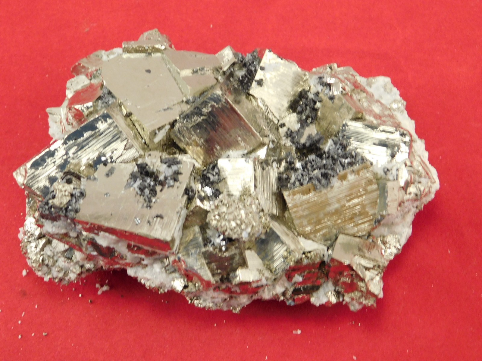 Big! PYRITE Crystal CUBE Cluster with Sphalerite Peru 468gr