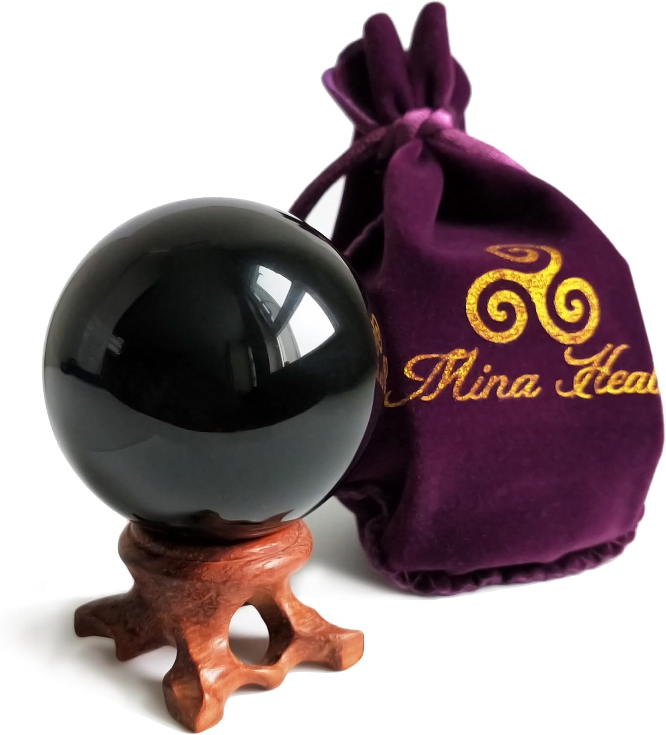 Black Obsidian Sphere for Meditation, Feng Shui, and Divination – Authentic Obsi
