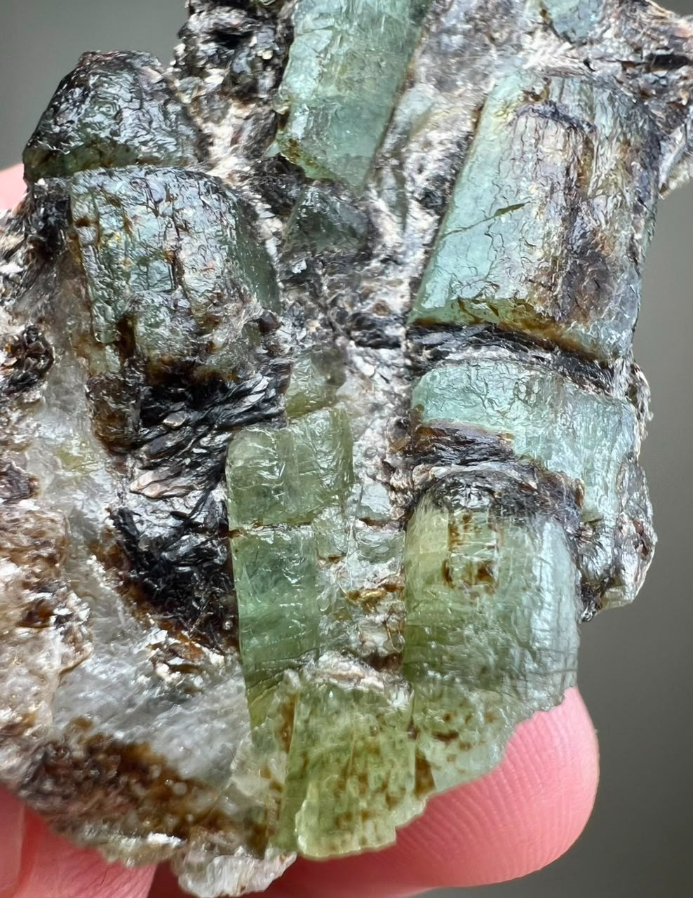 105CT, Transparent Green Emerald Huge Crystals Bunch Specimen @Chitral Pakistan