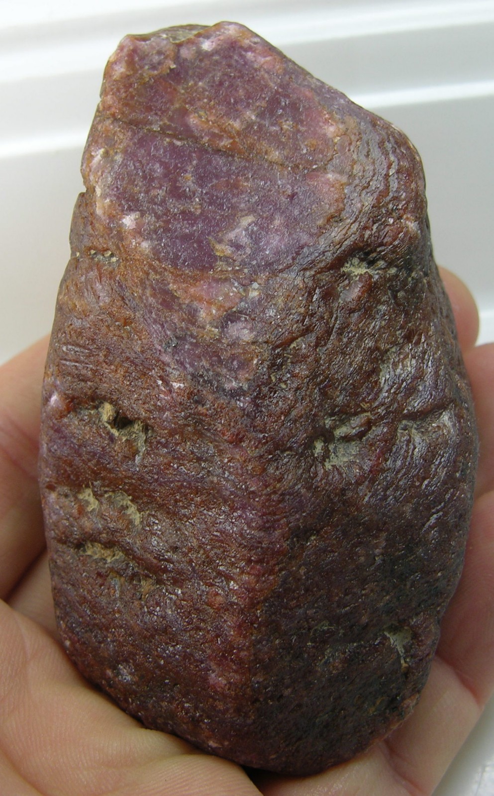 284g India 100% Natural Sapphire Ruby Dogtooth Crystal Specimen 86mm 10 oz