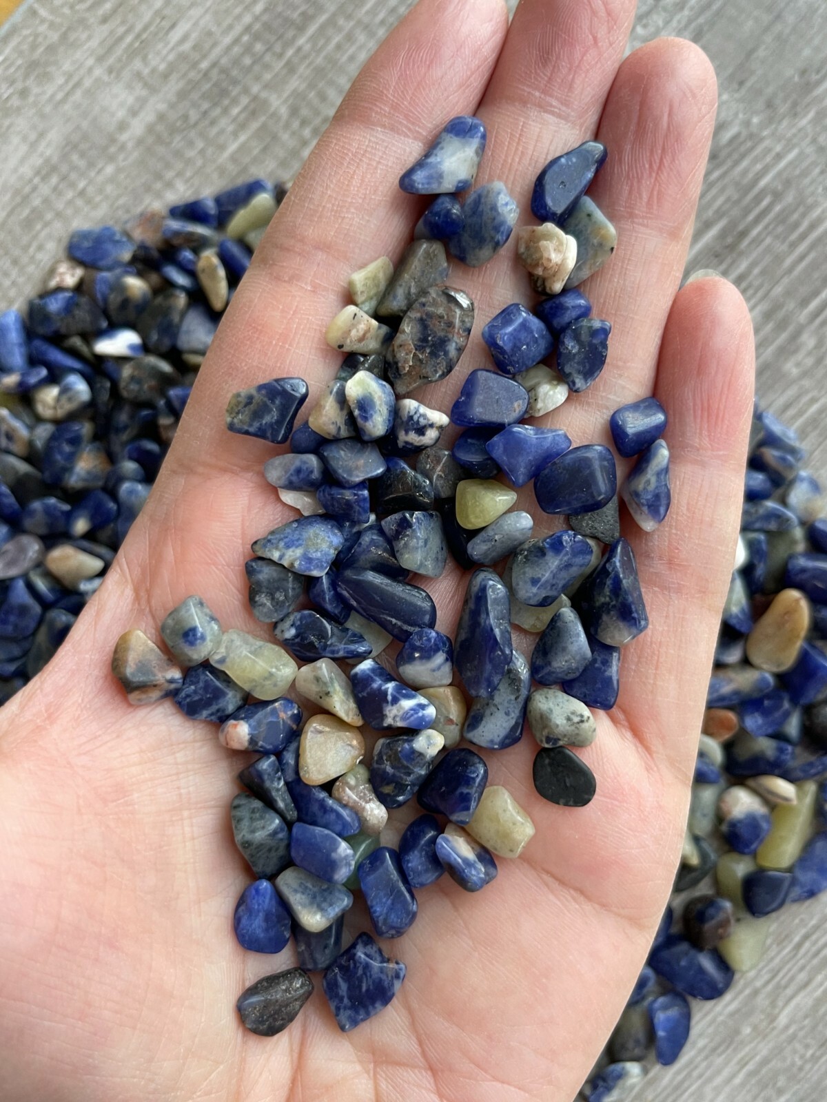 Grade A++ Sodalite Semi Tumbled Gemstone Mini Chips 6 -12mm,Wholesale Bulk Lot