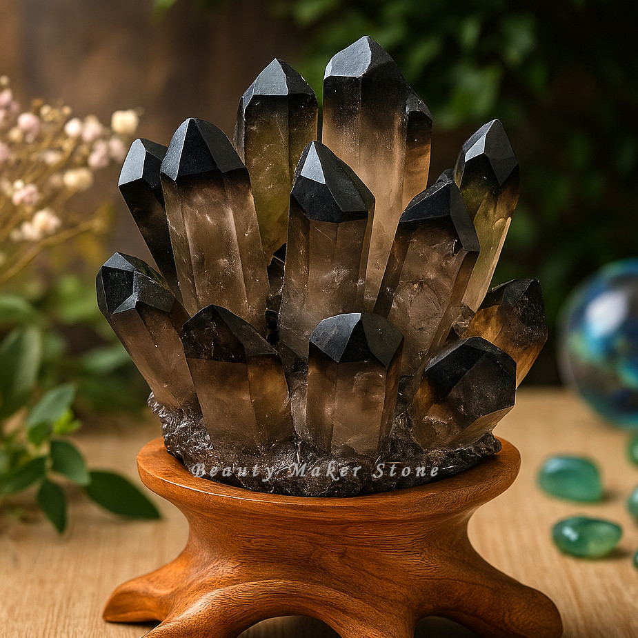 2025 300G New Find Large Smoky Quartz Crystal Healing Cluster Rocks Specimens