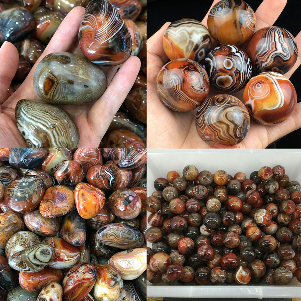 20-150g Top Natural Silk Agate Polished Palm Quartz Crystal Sphere Gemstone 1pc