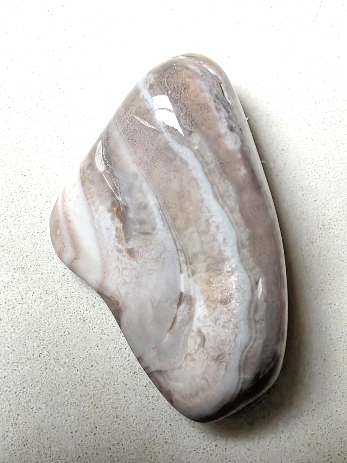 POLISHED BEAUTIFUL BOTSWANA AGATE, NATURAL Grey AGATE banding and earth Tones