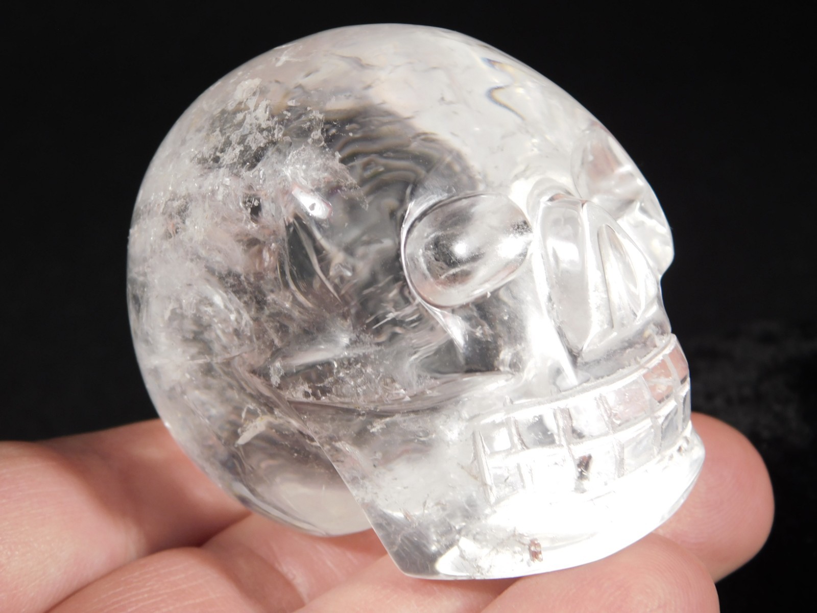 wOw! VERY Translucent Quartz Crystal SKULL Brazil 178gr