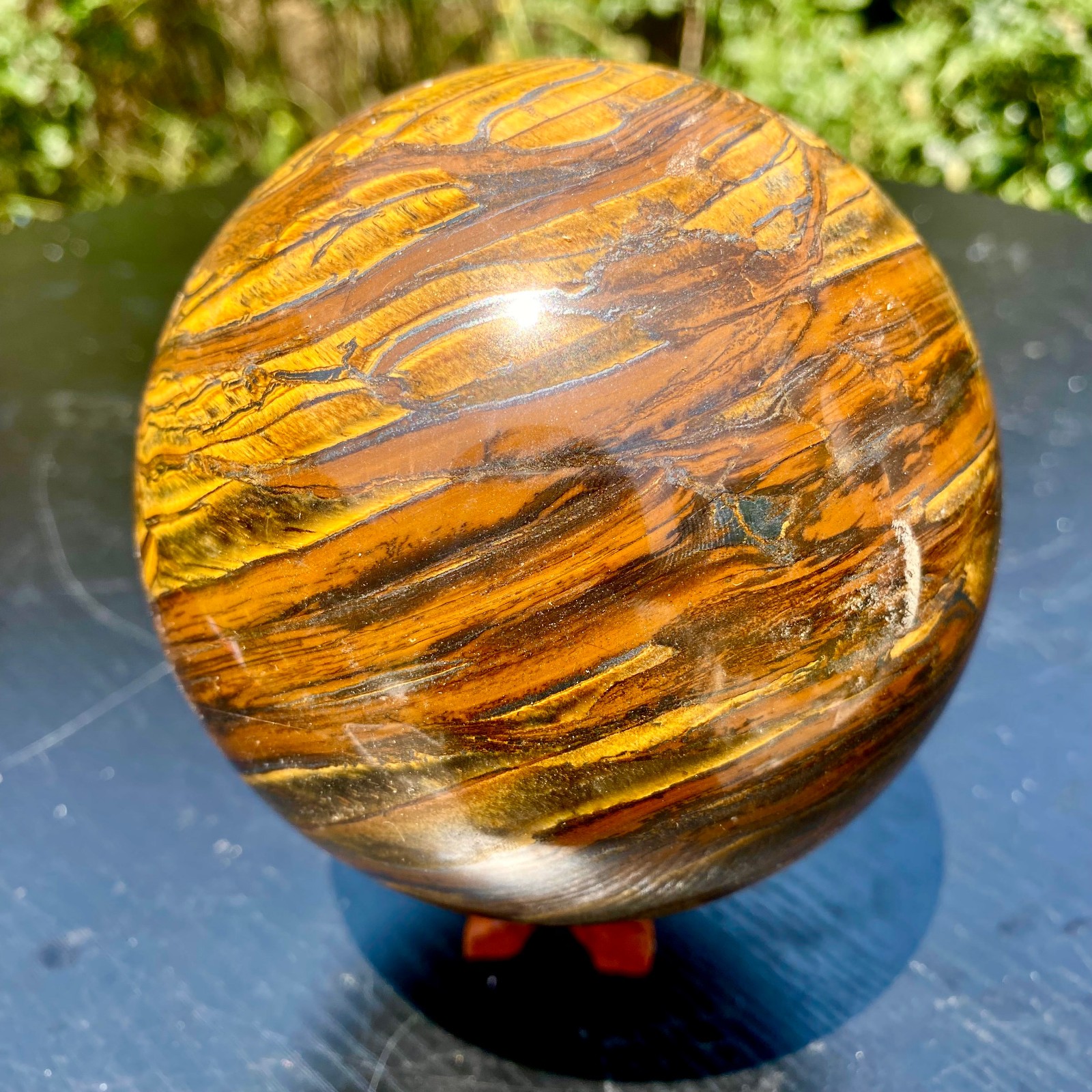 4.6LB Natural Rare Tiger Eye Crystal Ball Sphere Healing Gemstone Minerals