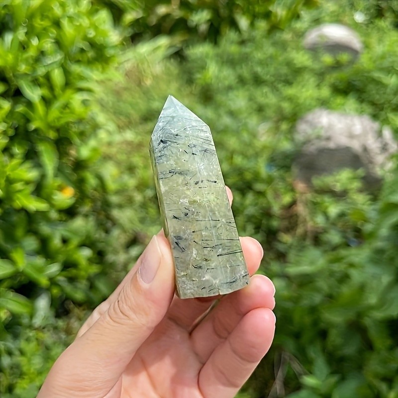 Random Natural Prehnite Druzy Tower Crystal Point Obelisk Healing Decor Gift
