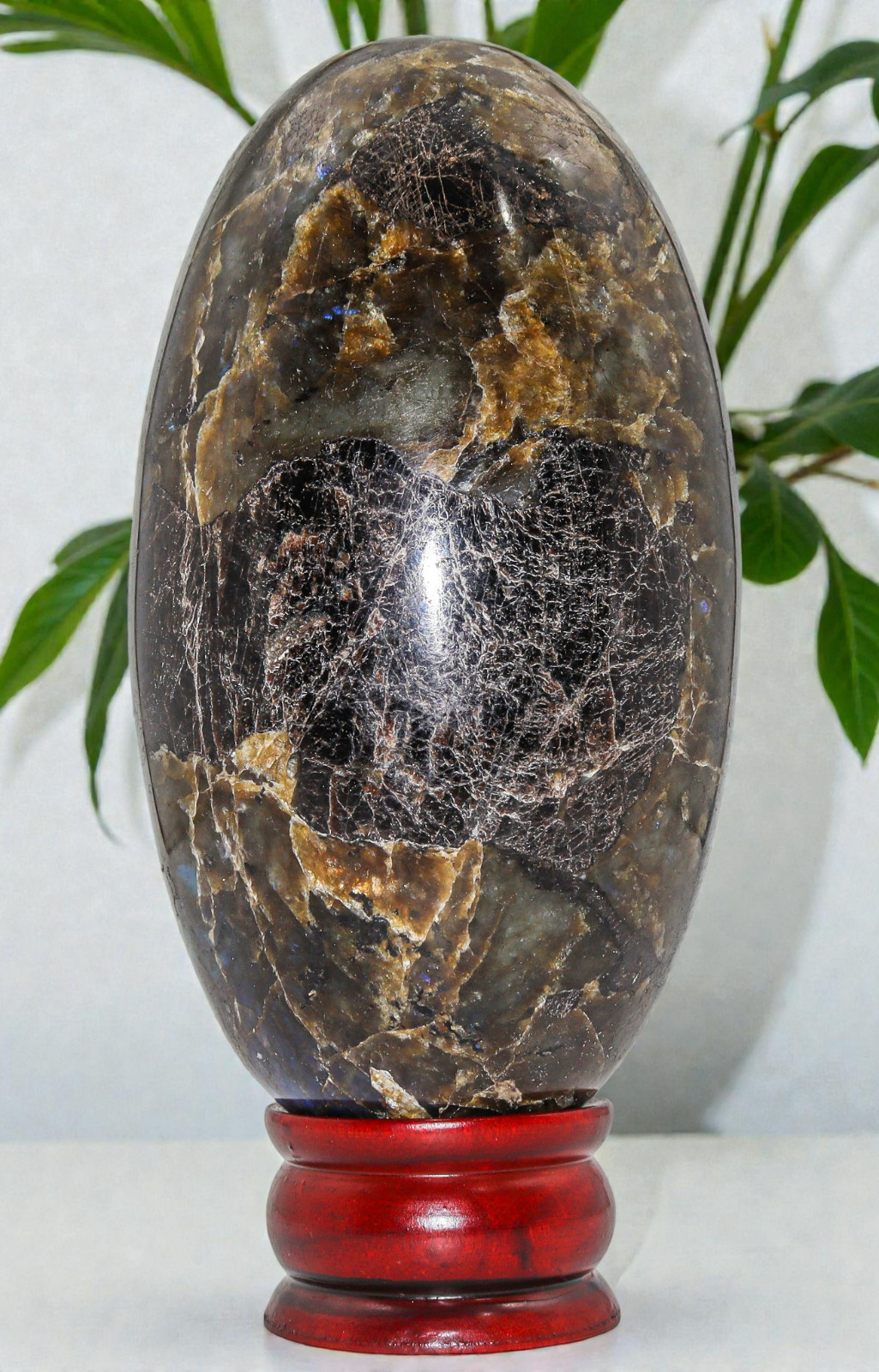 Flashy Green LABRADORITE Crystal Quartz Healing Energy Stone Lingam 180mm