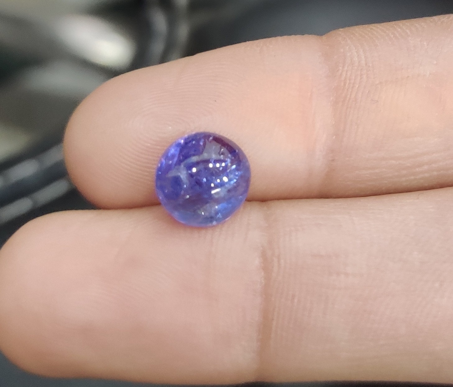 AAA Tanzanite Round Cabochon | Violet Blue 3.65 Crt, Loose Gemstone 8×5 mm