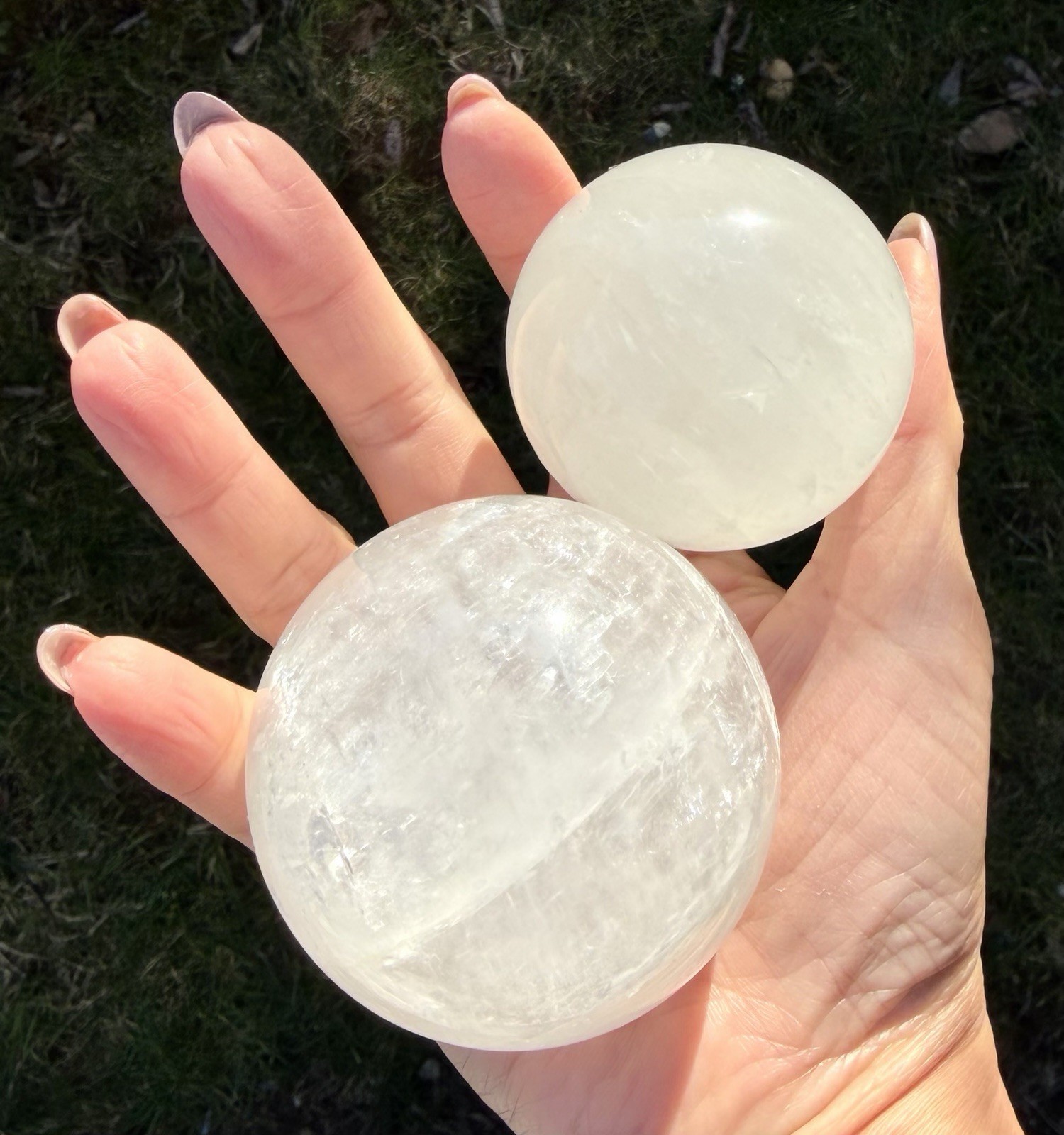 Wholesale Lot 6-7 PCs Natural Calcite Sphere Crystal Ball Healing Energy 3.9-4lb