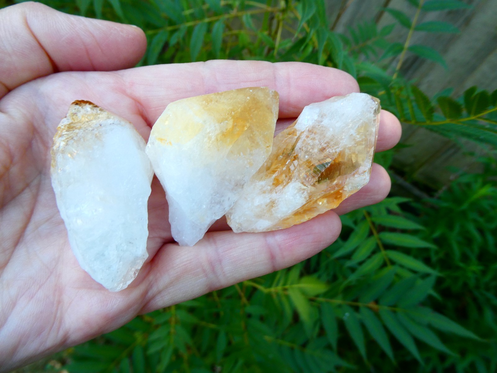 3 Large Chunky Citrine Crystal Tips Points Total Weight 90g Approx 47mm – 55mm