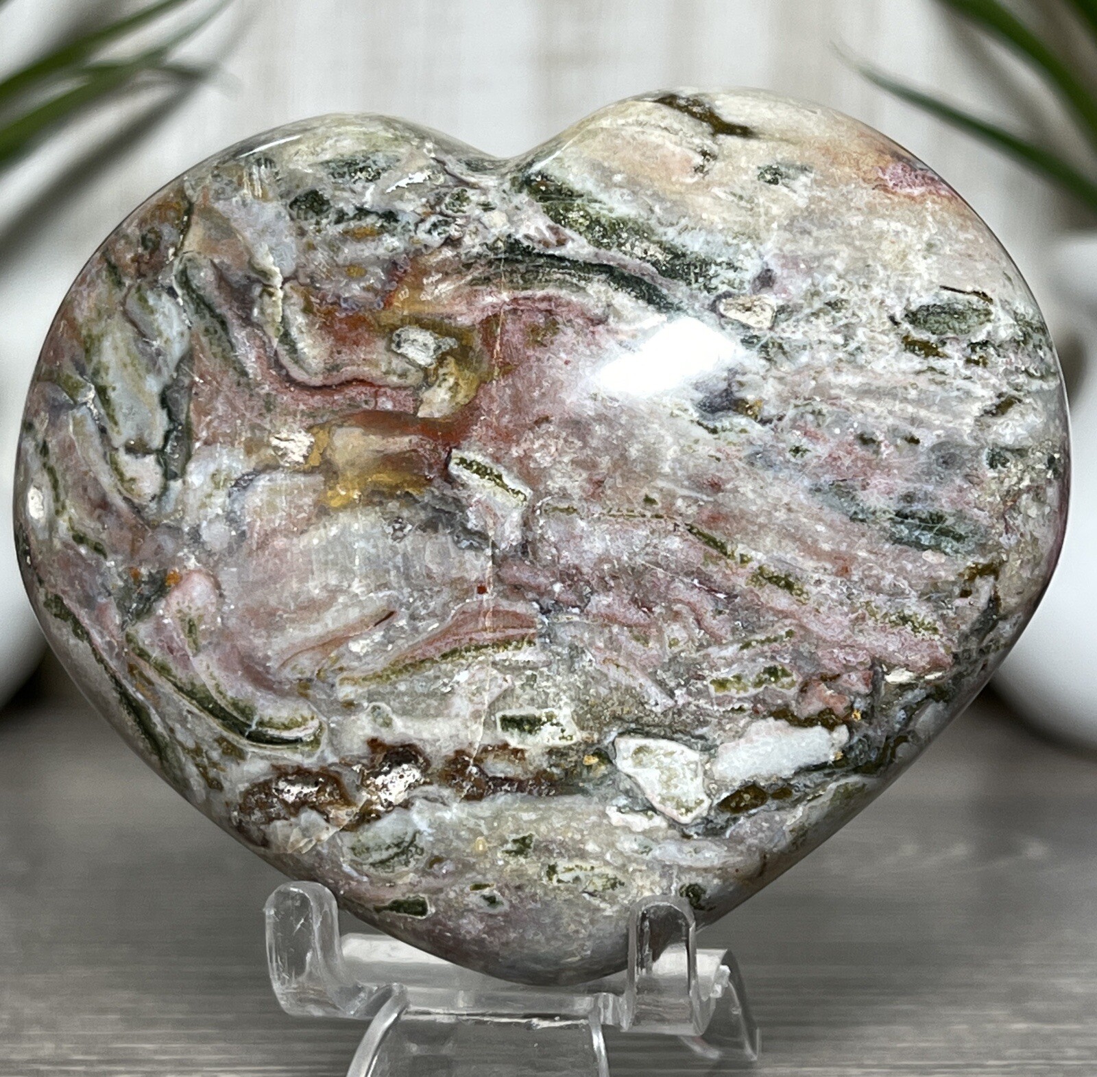 205g COSMIC JASPER HEART 🧡 Crystal Ocean Mineral Sea Pink Chakra Reiki