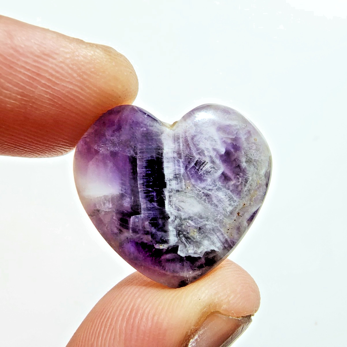 2 Shaded Purple Amethyst Crystal Heart Shape Gemstone For Jewelry Pendant 52 Ct