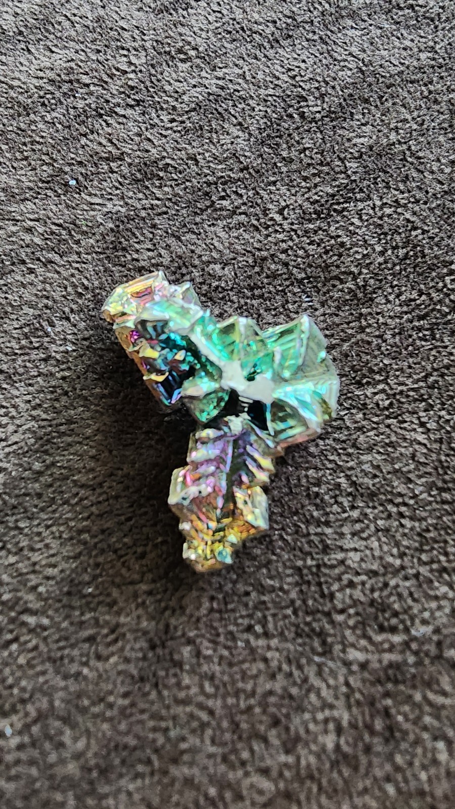 Rainbow Bismuth Crystal Specimen Mini Iridescent Hopper Cluster Mineral Rock