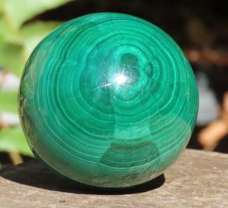 A Grade Polished Rare Green Malachite Crystal Sphere 76 Grams – Collectors Grade