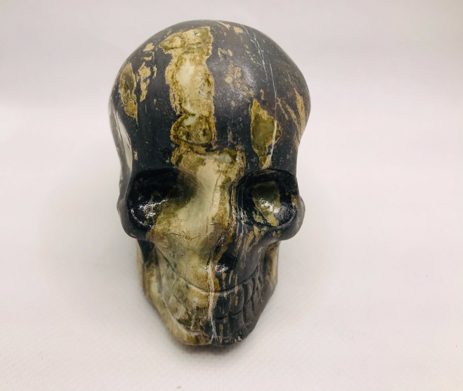 2.7” Natural Pyrite Stone Carved Crystal Skull Carving Statue Crystal Healing