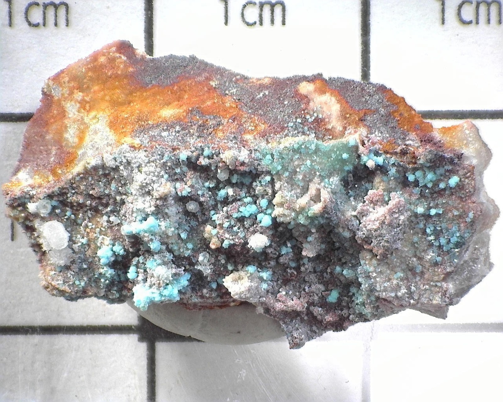 11536 MM Wavellite Perhamite Turquoise Silver Coin Mine Valmy Iron Point Mining