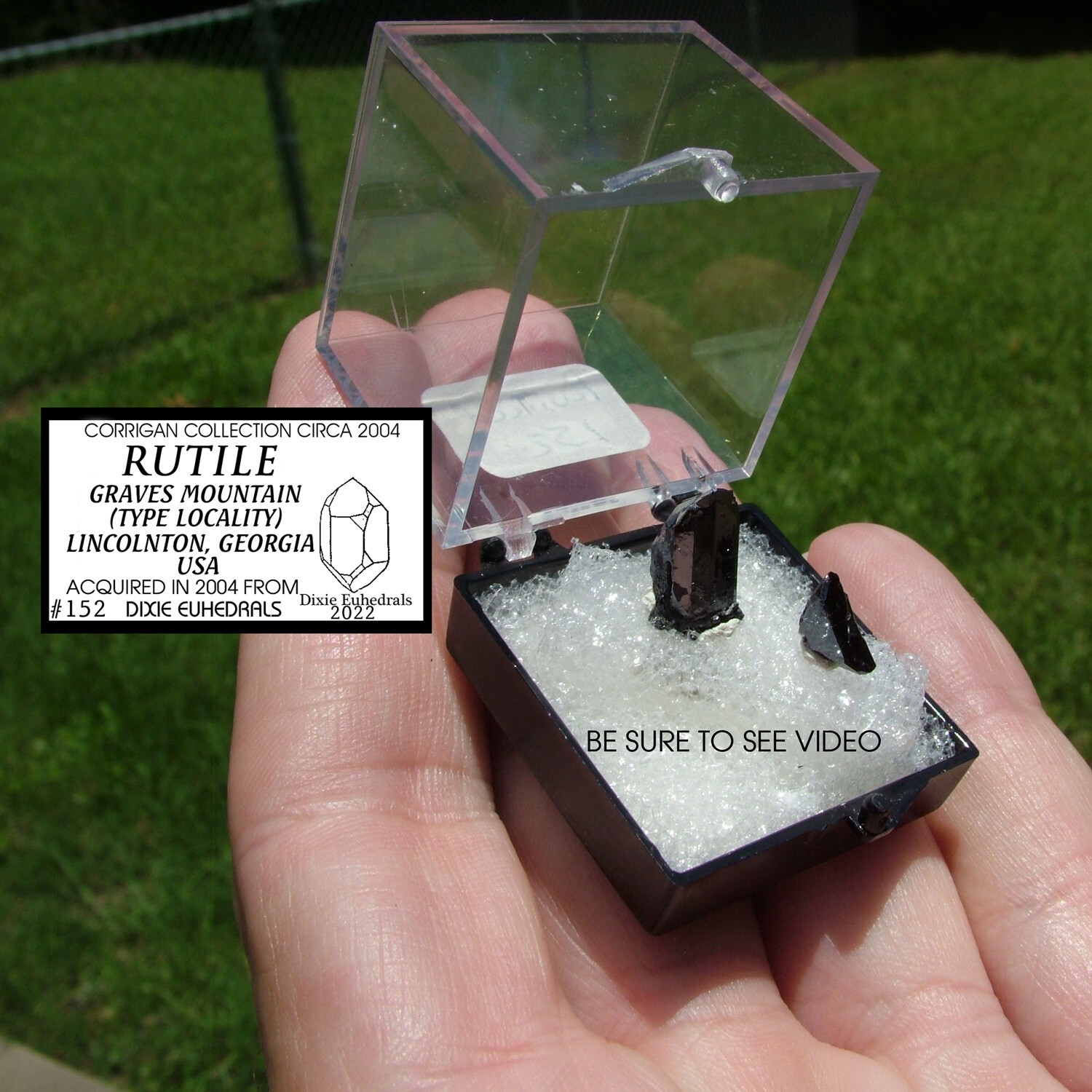2 TINY mirror-faced graves mountain RUTILE CRYSTAL perky box mtn Georgia #152