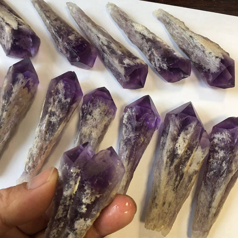 1Pcs Natural Amethyst Cluster Quartz Geode Druzy Stone Crystal Gem Wand Scepter