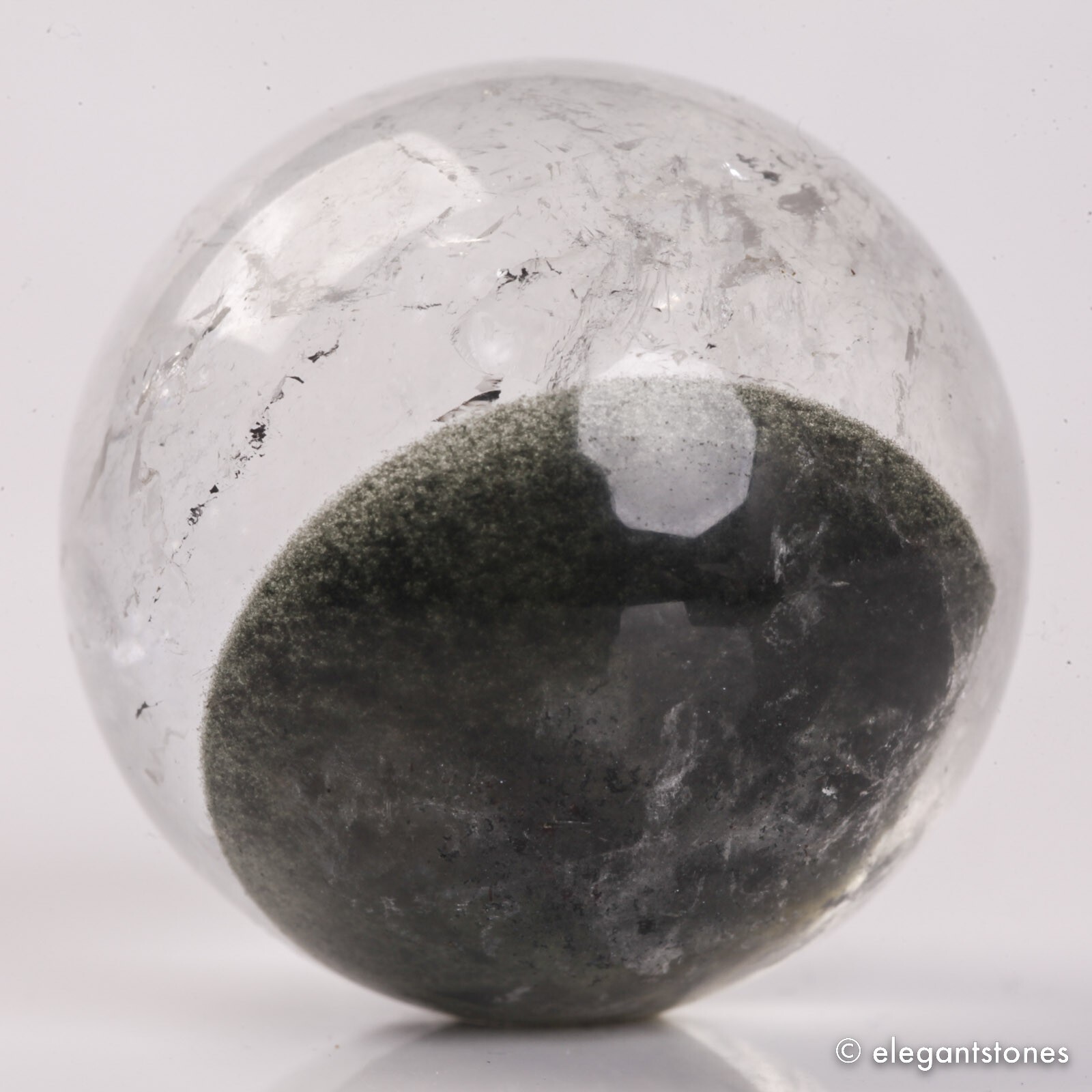 48g32mm Natural Garden/Phantom/Ghost/Lodolite Quartz Crystal Sphere Healing Ball