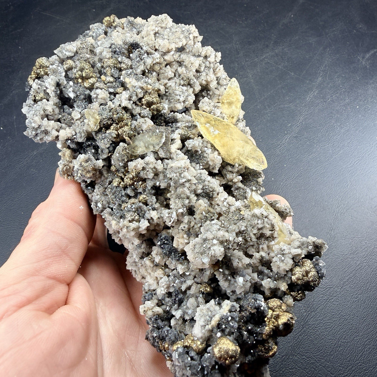 Calcite Botryoidal Chalcopyrite Dolomite Crystal Combo / Missouri *Video
