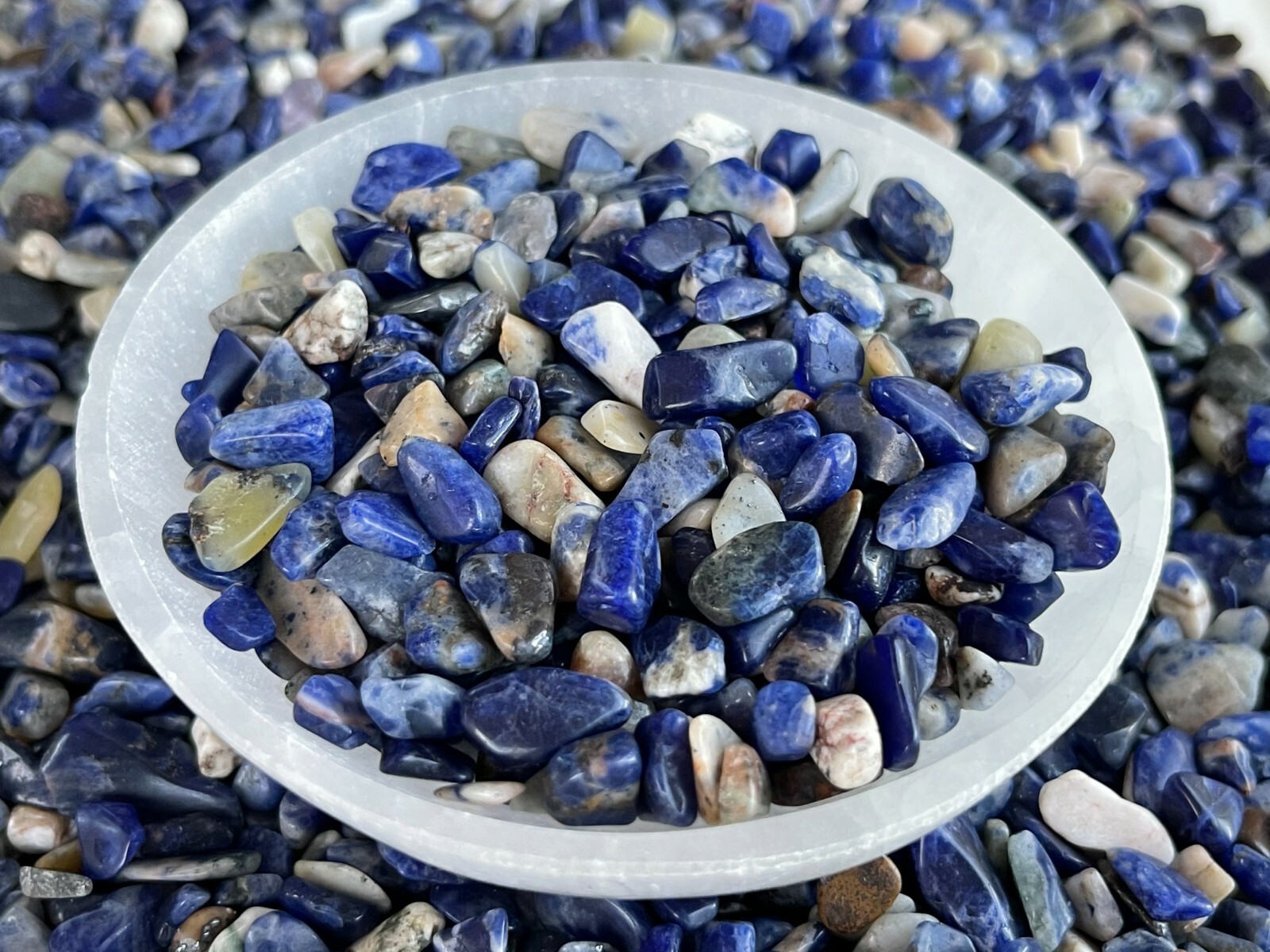 Grade A++ Sodalite Semi Tumbled Gemstone Mini Chips 6 -12mm,Wholesale Bulk Lot