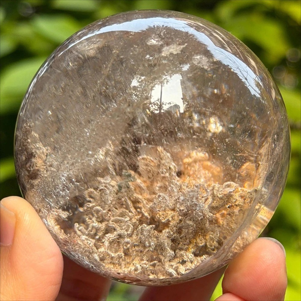 50mm+ Natural Garden Quartz Crystal Sphere Phantom Quartz Healing Gift Decor