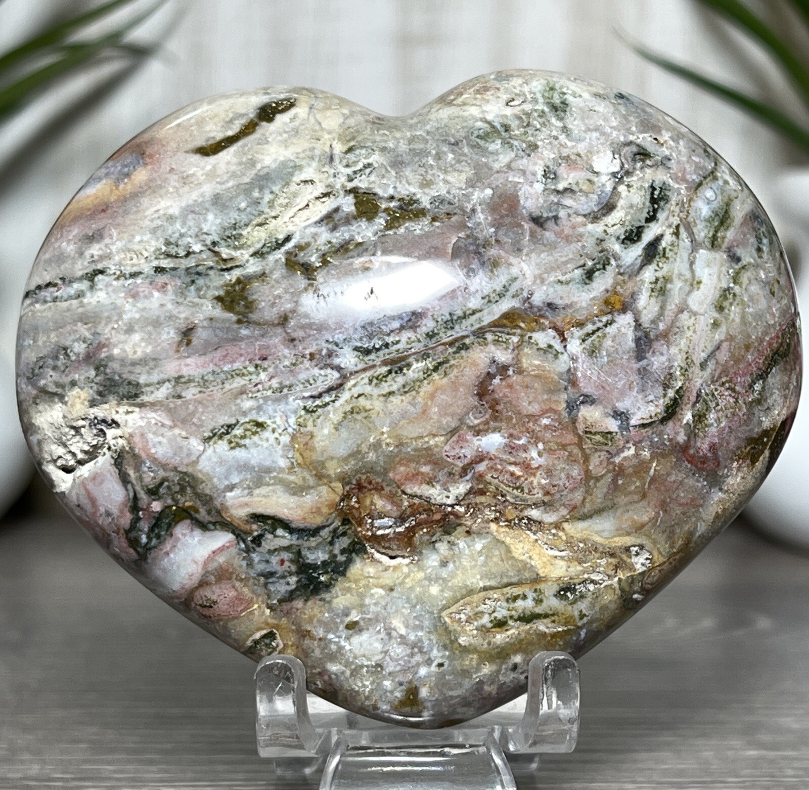 205g COSMIC JASPER HEART 🧡 Crystal Ocean Mineral Sea Pink Chakra Reiki