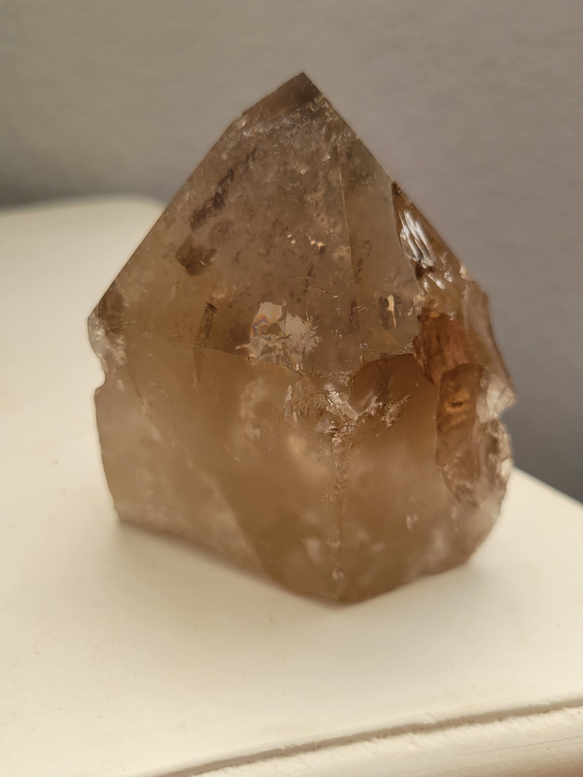 300g Natural Smoky Quartz Points Crystal 3 inch w/ Cut Base Brazil