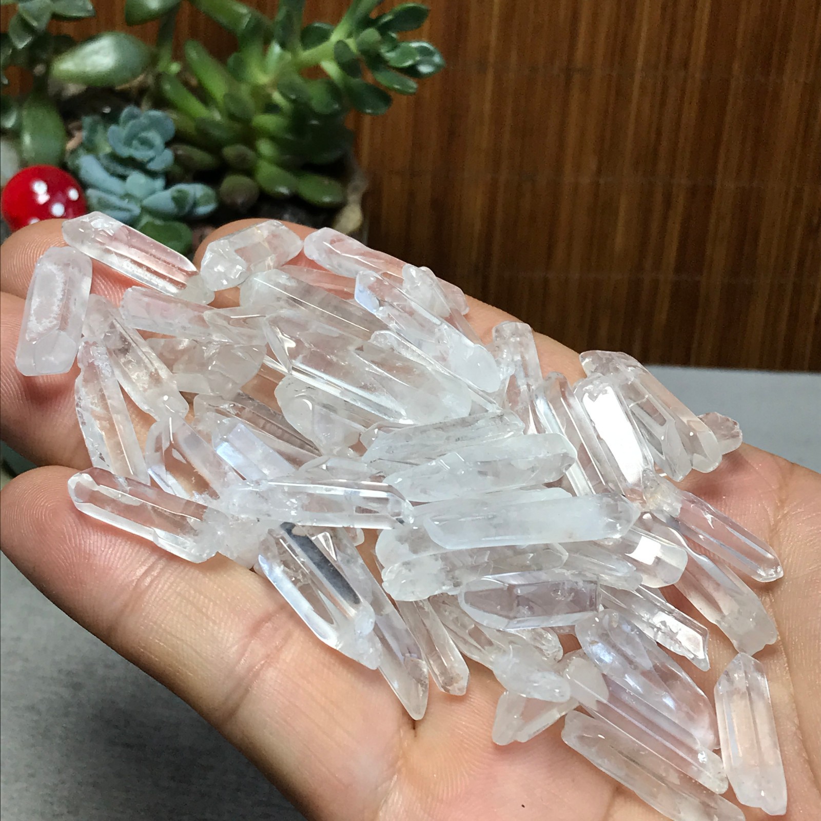 63Pcs Natural clear white quartz Crystal gemstone Specimen 62g A6913