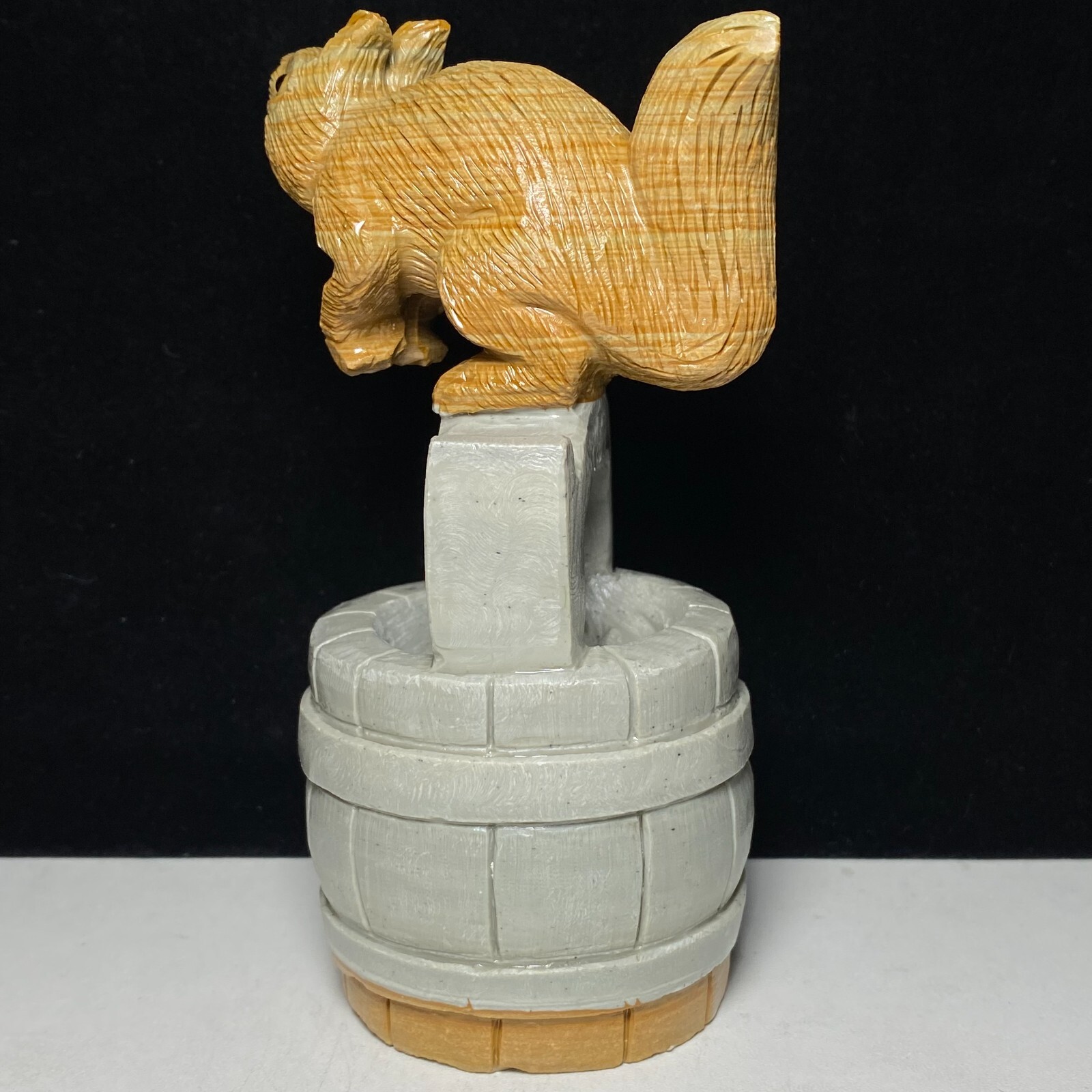 Natural Crystal Quartz Mineral Specimen Songhua Stone Handcarved Squirrel Gift
