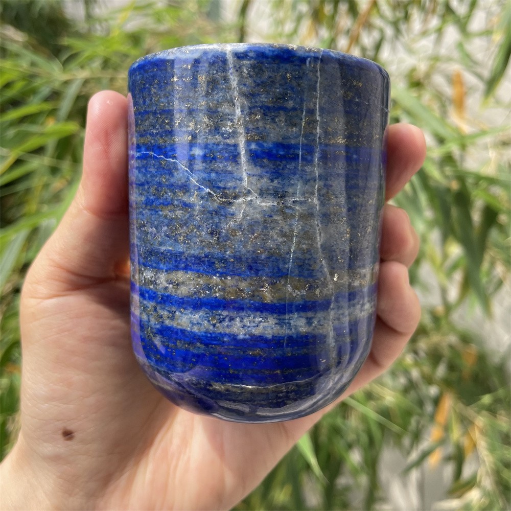 1.2LB 3.3″ Natural Blue Lapis Lazuli Cup Crystal Quartz Healing Carving Reiki