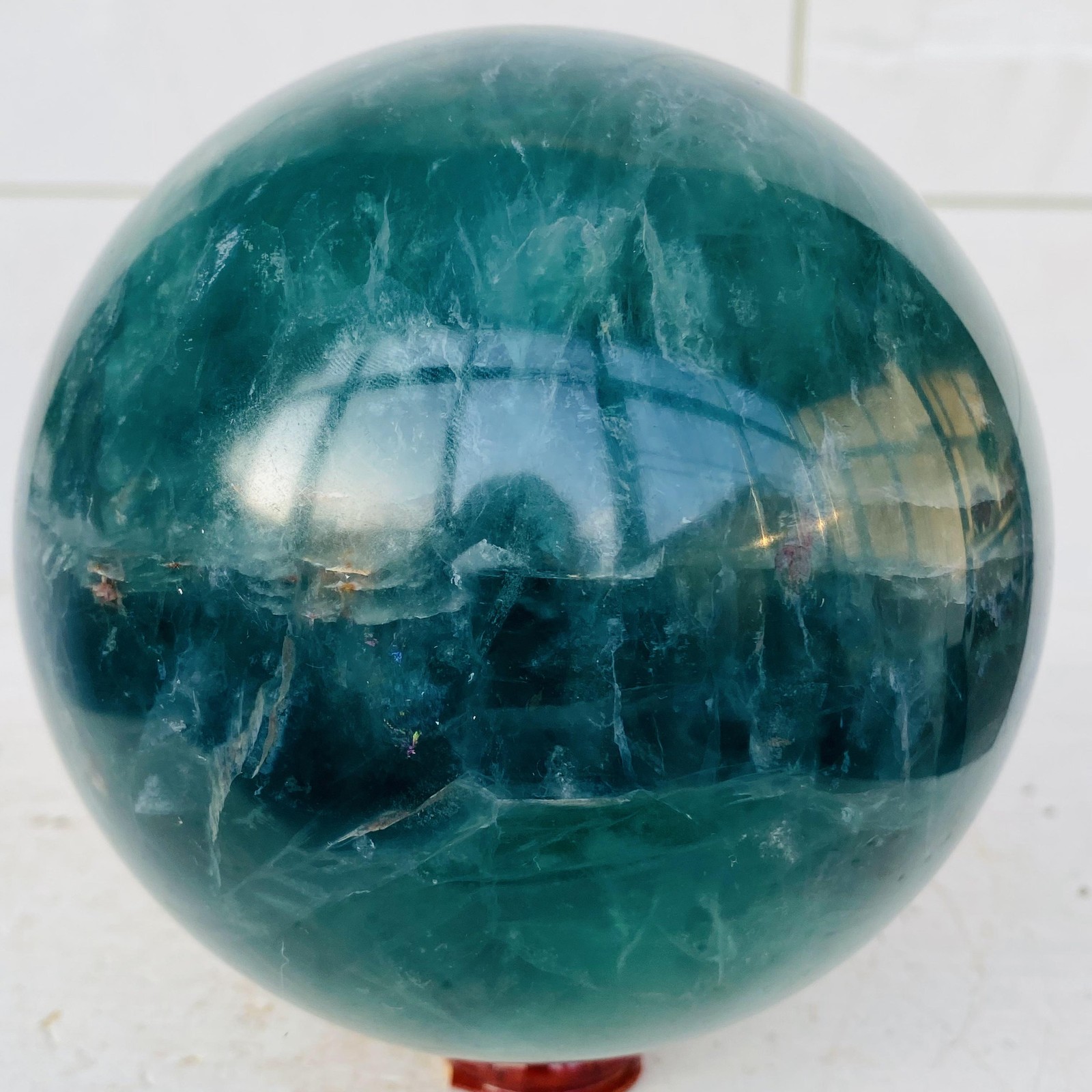 Natural Green Fluorite ball quartz crystal Sphere Reiki energy healing 2800g