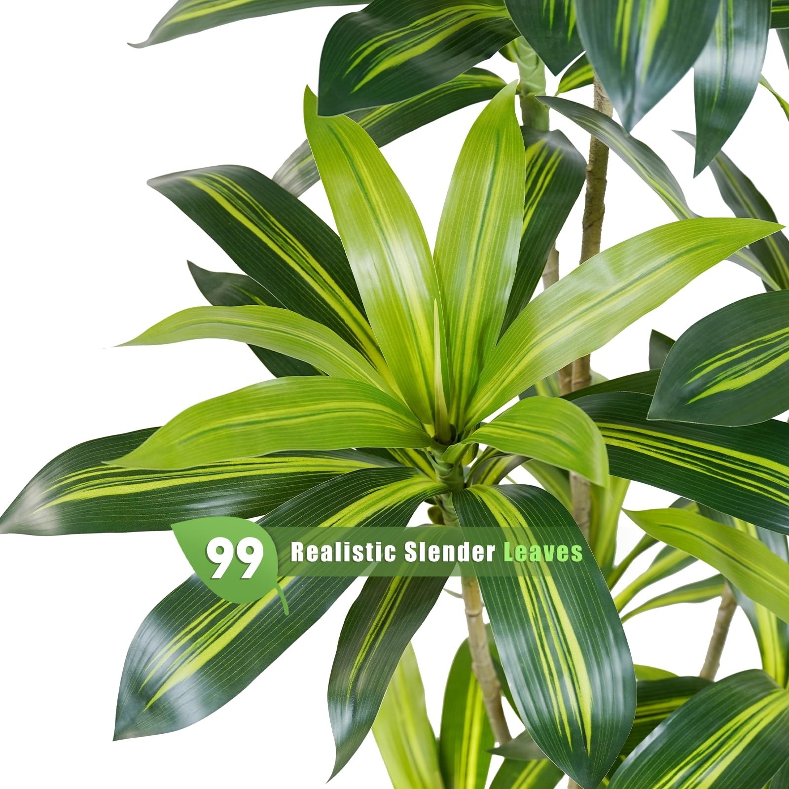 Dracaena Plant Artificial Tree 5Ft Tall Fake Tropical Floor Plants Potted (Re…